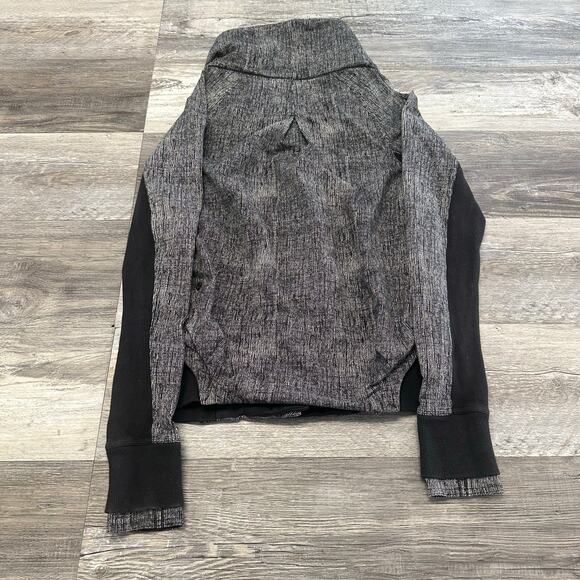 Lululemon To Class Black Grey Womens 8 Button Stretch French Terry Hooded Jacket - Picture 2 of 10